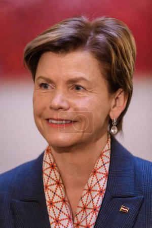 Photo for RIGA, LATVIA. 19th April 2024. Baiba Braze, newly elected Minister of Foreign Affairs of Latvia. - Royalty Free Image