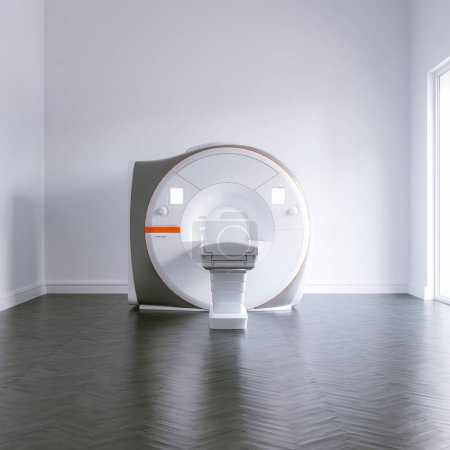 State-of-the-Art MRI Scanner in Minimalist Room 3d render