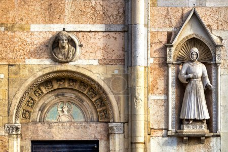 Photo for Detail of the facade of the Cathedral, Ferrara, Italy - Royalty Free Image