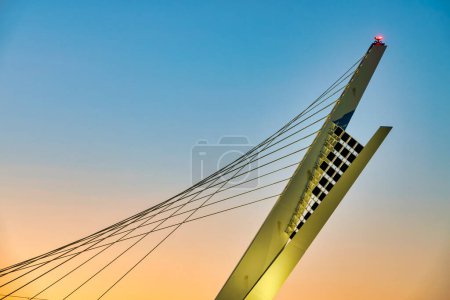 Foto de The Ennio Flaiano bridge at sunset, Pescara Italy - Imagen libre de derechos