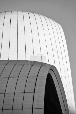 Photo for Black and white details of the Heydar Aliyev Center, Baku, Azerbaijan - Royalty Free Image