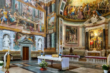 Photo for Interior of  the Basilica of Sts. Vitalis, Valeris, Gervase and Protase, Rome, Italy - Royalty Free Image