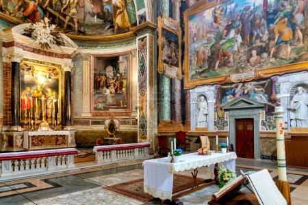 Photo for Interior of  the Basilica of Sts. Vitalis, Valeris, Gervase and Protase, Rome, Italy - Royalty Free Image