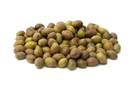 Photo for Koroneiki olives on a white background - Royalty Free Image