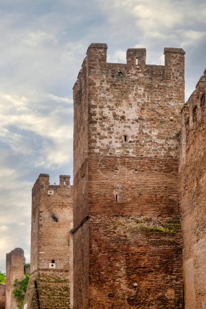 Photo for Section of the Aurelian Walls near Porta Tiburtina, Rome, Italy - Royalty Free Image