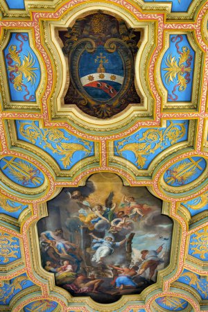 Photo for Martyrdom of Anastasia by Cerruti on the ceiling of the church of Santa Anastasia al Palatino, Rome, Italy - Royalty Free Image