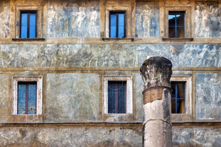 Photo for Facade of the historiated Palazzo Massimo on Piazza dei Massimi, Rome, Ital - Royalty Free Image