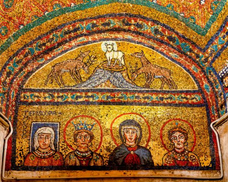 Foto de Mosaico en la capilla de San Zeno en la Iglesia de Santa Prassede, Roma, Italia - Imagen libre de derechos