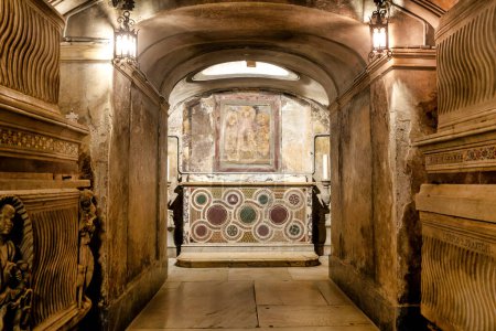 Foto de Cripta de la Iglesia de Santa Prassede, Roma, Italia - Imagen libre de derechos
