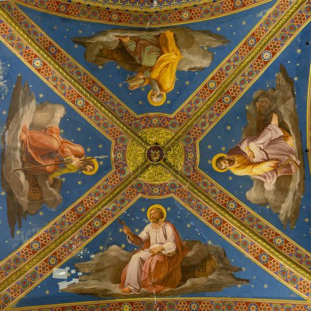 Téléchargez les photos : Détail du plafond de la basilique Santa Maria sopra Minerva, Rome, Italie - en image libre de droit