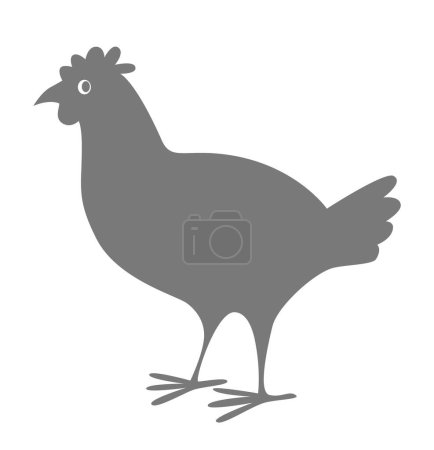 Illustration for Simple gray hen for logo, emblems - Royalty Free Image