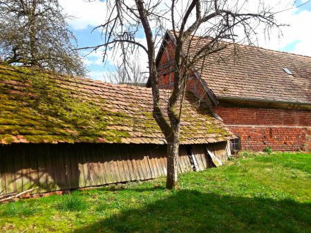 Barn from the Middle Ages in a village