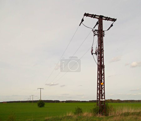 Photo for Electricity pylon of a power line - Royalty Free Image