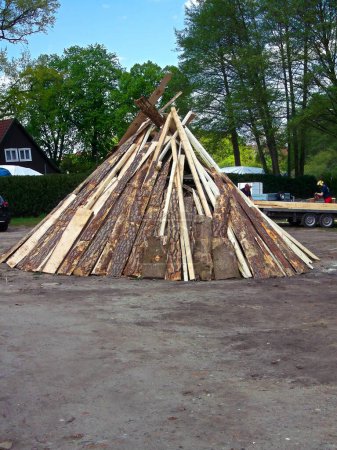 Pile of wood for the May fire 2024
