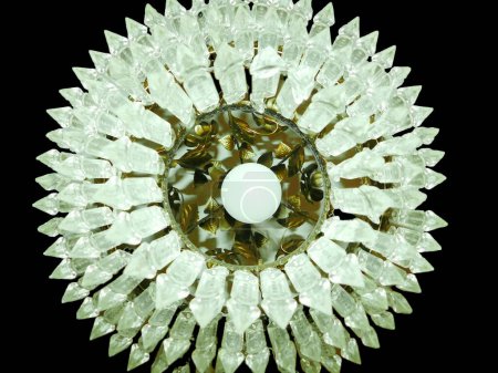 Crystal chandelier photographed from below