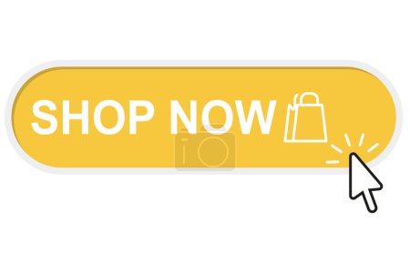 Illustration for Shop now button. Vector illustration in flat design - Royalty Free Image