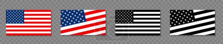 Ilustración de USA flags. Set of American flags. Vector illustration - Imagen libre de derechos