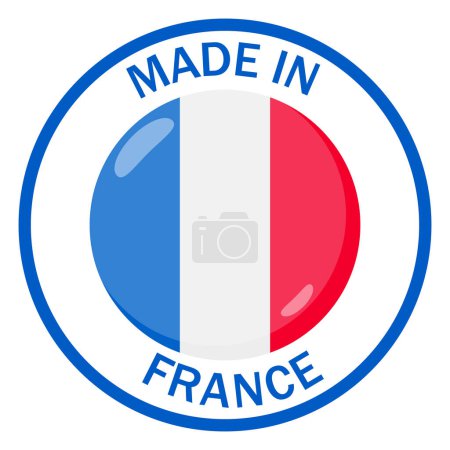 Téléchargez les illustrations : Fabriqué en France icône drapeau. Illustration vectorielle - en licence libre de droit