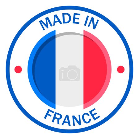 Illustration for Made in France flag icon. Vector illustration - Royalty Free Image
