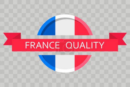 Illustration for France Quality flag icon. Vector illustration - Royalty Free Image