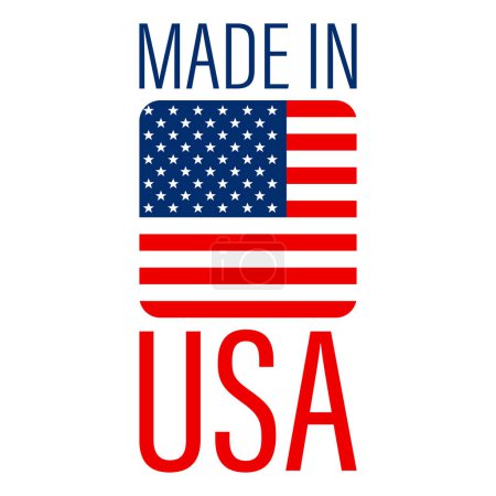 Téléchargez les illustrations : Made in USA. American flag for badge, label. Vector illustration - en licence libre de droit