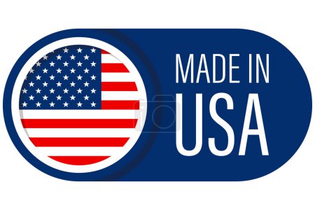 Ilustración de Made in USA. American flag for badge, label. Vector illustration - Imagen libre de derechos