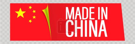 Ilustración de Fabricado en China etiqueta. Icono de etiqueta de calidad de China. Ilustración vectorial - Imagen libre de derechos