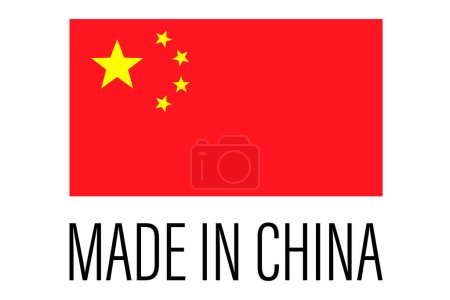 Téléchargez les illustrations : Fabriqué en Chine étiquette. Chine qualité icône autocollant. Illustration vectorielle - en licence libre de droit