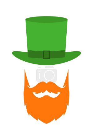 Illustration for Happy st. patrick's day. Hat and man beard. Vector illustration - Royalty Free Image