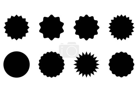 Illustration for Price stickers collection, sale or discount sticker icons, sunburst badges vector flat icon - Royalty Free Image