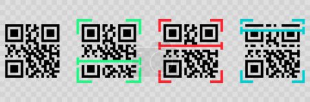 Ilustración de Escanear el código qr establecer iconos. Ilustración vectorial - Imagen libre de derechos