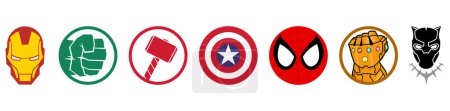   Stylish and simple set of Marvel stickers