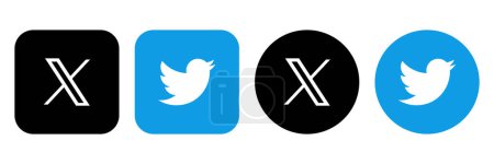 Illustration for Twitter new logo . Twitter icons.Twitter X logo .Vector - Royalty Free Image