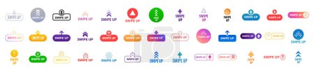 Illustration for Swipe Up For Social Media Stories. Arrow Up Icon - Royalty Free Image
