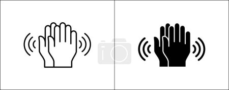 Hand clapping symbol. Applaud icon symbol of ovation, respect, praise, cheer, and tribute. Hand clapping icon. Hands gesture. Simple design in flat and outline style.