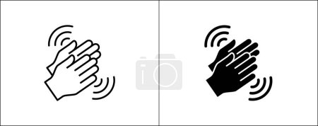 Hand clapping icon. Hand clapping symbol. Applaud icon symbol of ovation, respect, praise, cheer, and tribute. Hands gesture. Simple design in flat and outline style.