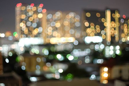 the abstract bokeh city in the night background texture