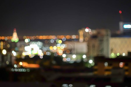 the abstract bokeh city in the night background texture