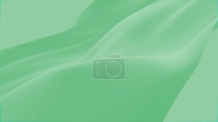 Photo for Abstract tenderness green silk background luxury wave cloth satin pastel color fabric. Luxurious care liquid wave splash, wavy fluid texture. Fluttering material. 3D animation motion design wallpaper - Royalty Free Image