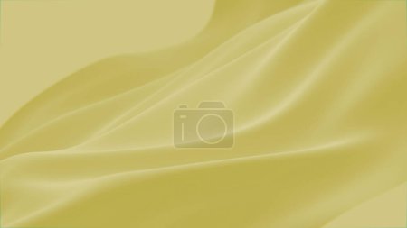 Téléchargez les photos : Abstraite tendresse jaune soie fond luxe vague tissu satin couleur pastel tissu. Luxueux soin liquide onde éclaboussure, texture fluide ondulée. Matière flottante. 3D animation motion design papier peint - en image libre de droit