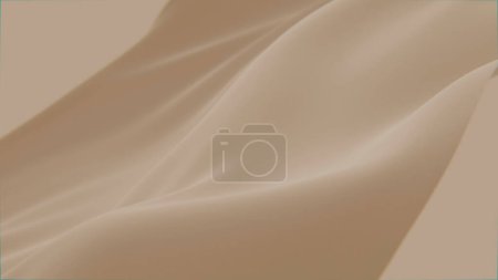 Foto de Ternura abstracta beige marrón seda fondo lujo onda tela satén pastel color tela. Aguamarina dorada salpicadura de onda líquida, textura de fluido ondulado. Material de aleteo. 3D animación movimiento diseño fondo de pantalla - Imagen libre de derechos