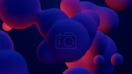Photo for Metaverse 3d render morphing animation pink purple abstract metaball metasphere bubbles art sphere blue background backdrop vr space moving meta balls shapes motion design fluid liquid blob - Royalty Free Image