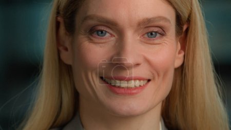 Photo for Close up Caucasian adult middle-aged businesswoman executive posing for business portrait in office. Female face smiling toothy. Headshot 40s woman looking to camera lady manager employer CEO smile - Royalty Free Image