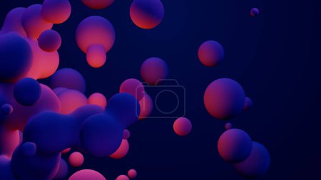 Téléchargez les photos : Metaverse 3d render morphing animation pink purple abstract metaball metasphere bubbles art sphere blue background backdrop vr space moving meta balls shapes motion design fluid liquid blob - en image libre de droit