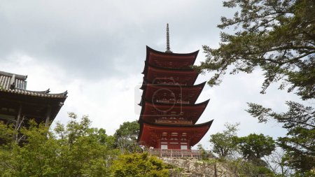 Photo for Itsukushima Shrine Tower in Miyajima Island, Hiroshima, Japan - Royalty Free Image