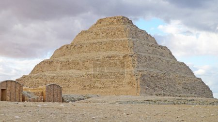 The Step Pyramid of King Djoser (Djeser or Zoser) in Cairo, Egypt.