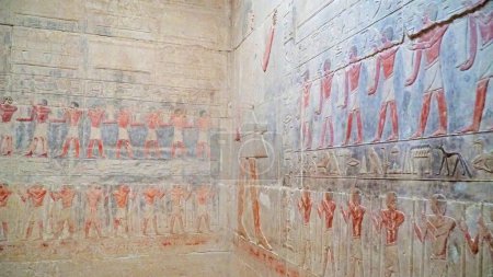 Bunte Reliefs im Grab von Kagemni, Memphis Saqqara, Ägypten