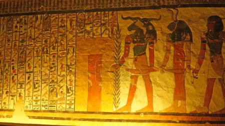 The Tomb of Queen Nefertari in Valley of the Queens, Luxor. Egyptian Hieroglyphs.