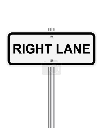 Téléchargez les illustrations : Panneau de circulation à droite sur blanc - en licence libre de droit