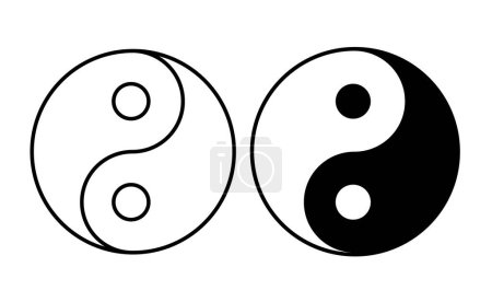 Ilustración de Yin yang icono sobre fondo blanco - Imagen libre de derechos